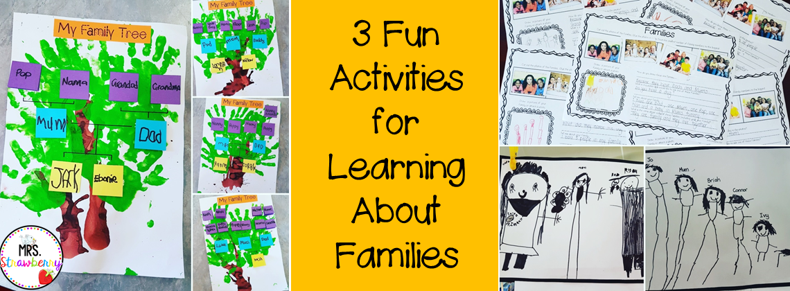 header "3 fun activities for learning about families"