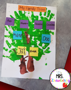 Family tree craft created by student