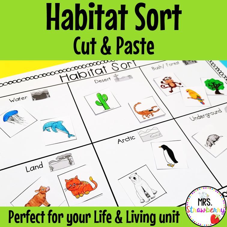 Animal Habitat Sort Cut and Paste