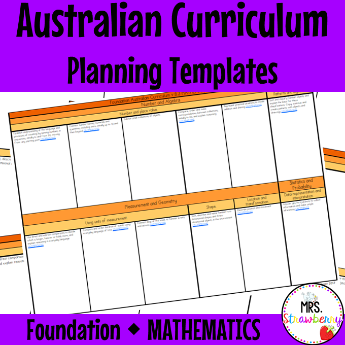Foundation Australian Curriculum Planning Templates: Mathematics