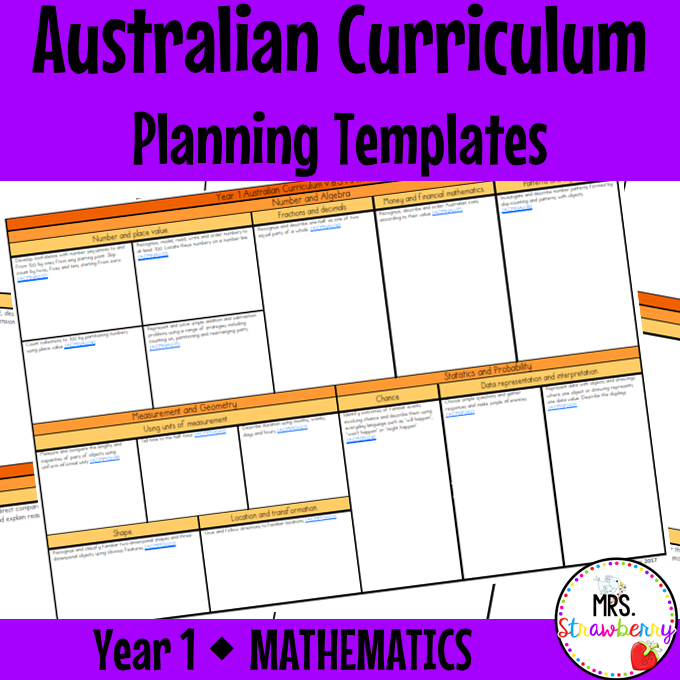 Year 1 Australian Curriculum Planning Templates: Mathematics
