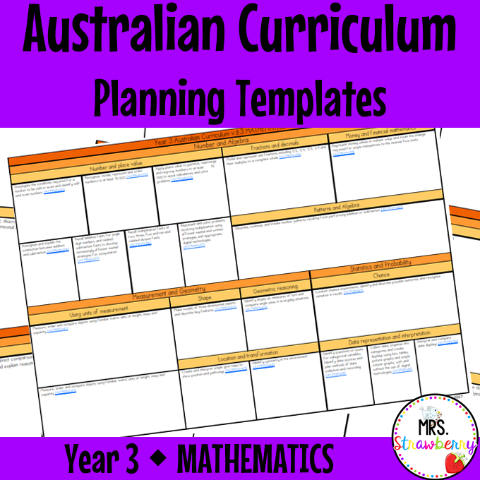 Year 3 Australian Curriculum Planning Templates: Mathematics