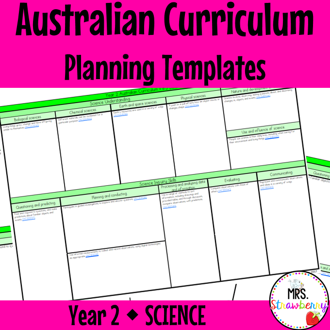 Year 2 Australian Curriculum Planning Templates: Science