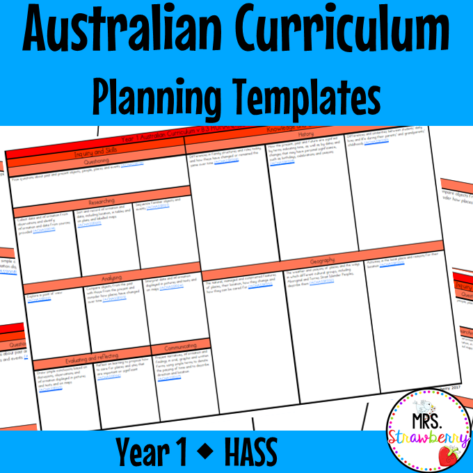Year 1 Australian Curriculum Planning Templates: Humanities and Social Sciences
