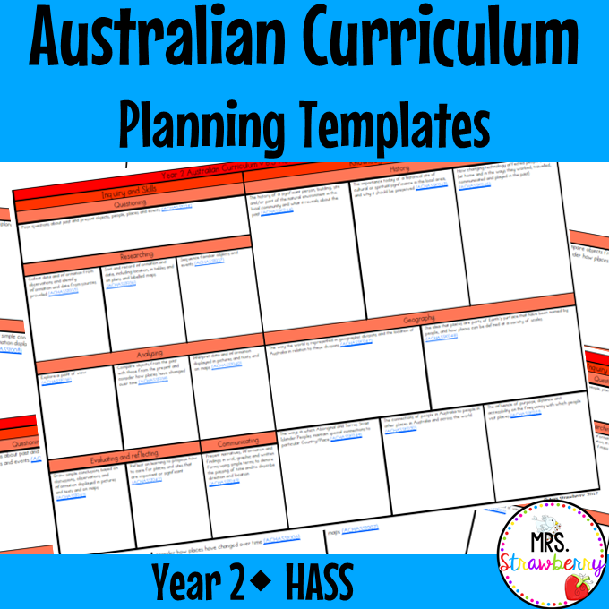 Year 2 Australian Curriculum Planning Templates: Humanities and Social Sciences