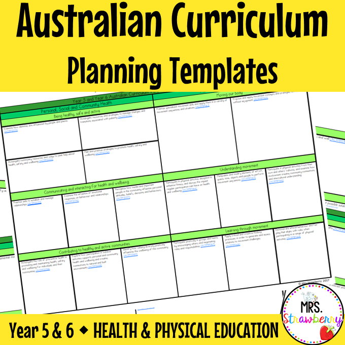 Year 5 and Year 6 HEALTH AND PHYSICAL EDUCATION Australian Curriculum Planning Templates