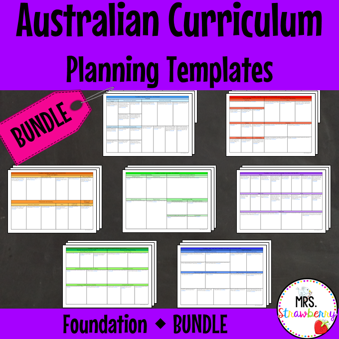 Foundation Australian Curriculum Planning Templates Bundle