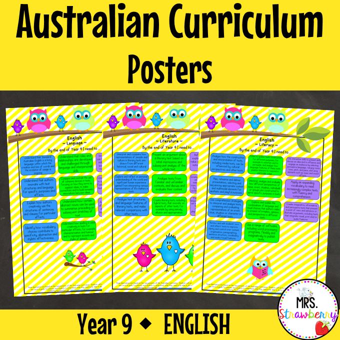 Year 9 ENGLISH Australian Curriculum Posters