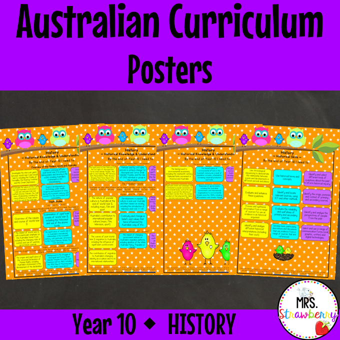 Year 10 HISTORY Australian Curriculum Posters