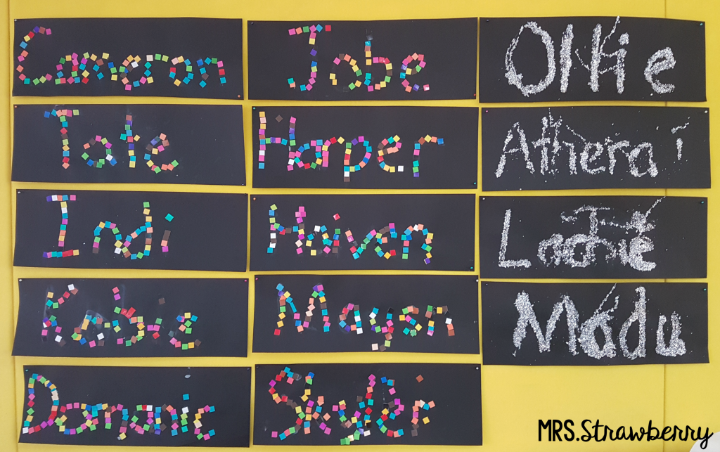 mosaic name craft classroom display