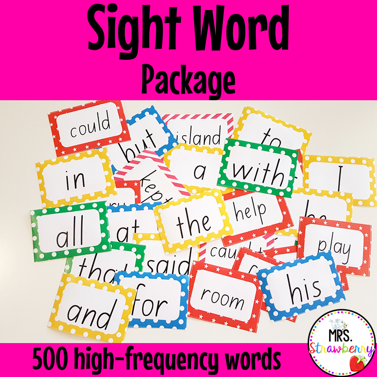 500 Sight Words Package High Frequency Words