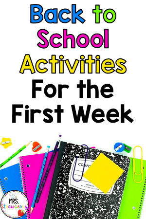 back to school activities for the first week