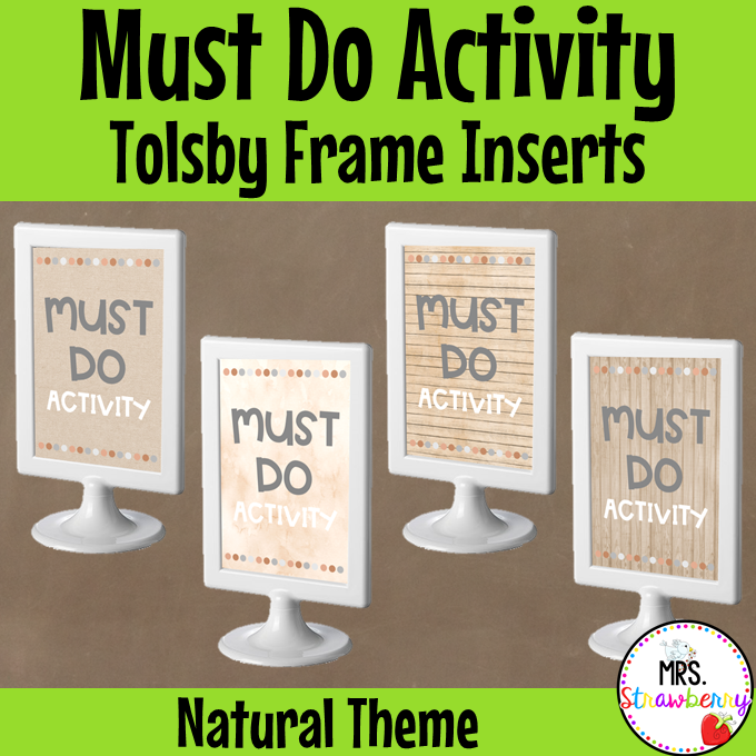 Natural Theme Must Do Activity Signs Tolsby Frame Inserts