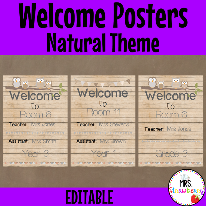 Natural Theme Welcome Posters EDITABLE