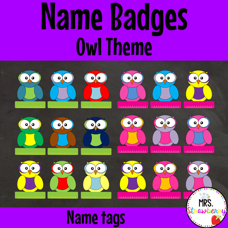 Owl Theme Name Tags Name Labels Name Badges