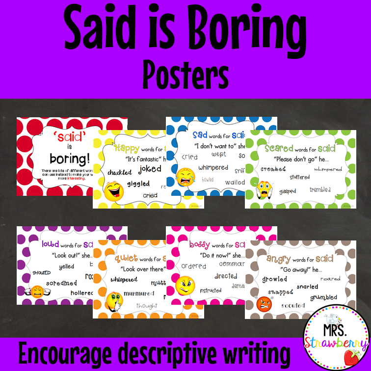 Said Is Boring Synonym Posters for Writing