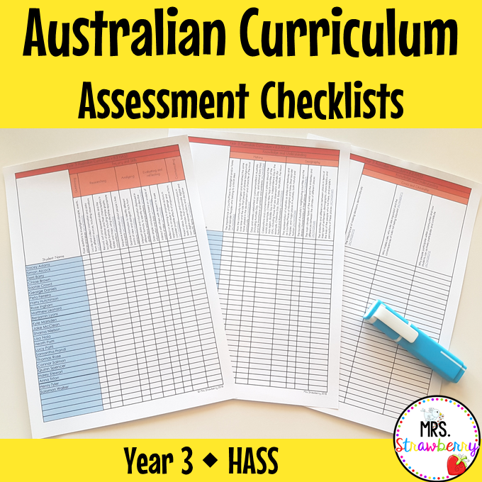 Year 3 HASS Australian Curriculum Assessment Checklists