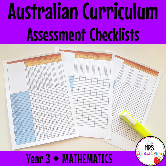 Year 3 MATHEMATICS Australian Curriculum Assessment Checklists