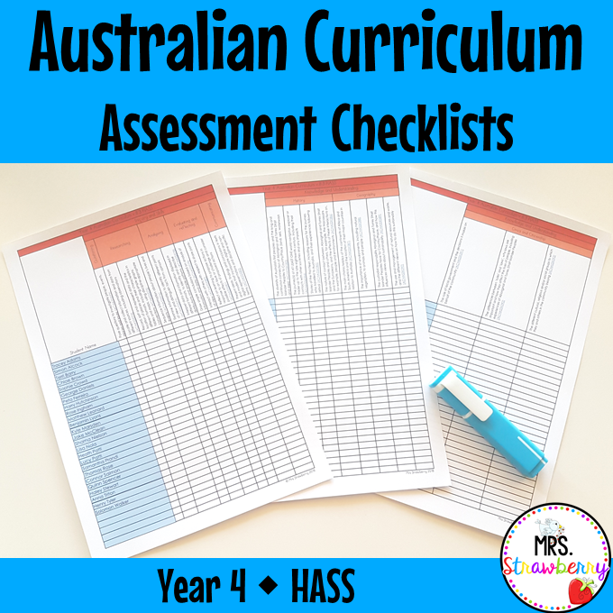 Year 4 HASS Australian Curriculum Assessment Checklists