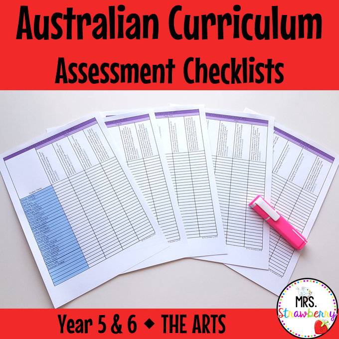 Year 5 and Year 6 THE ARTS Australian Curriculum Assessment Checklists