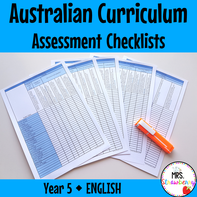 Year 5 ENGLISH Australian Curriculum Assessment Checklists
