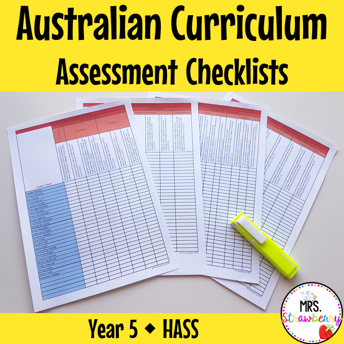 Year 5 HASS Australian Curriculum Assessment Checklists