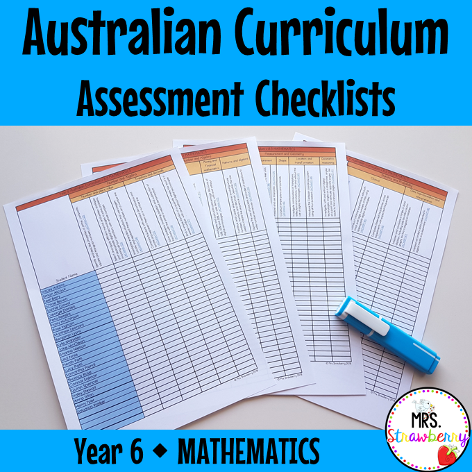 Year 6 MATHEMATICS Australian Curriculum Assessment Checklists