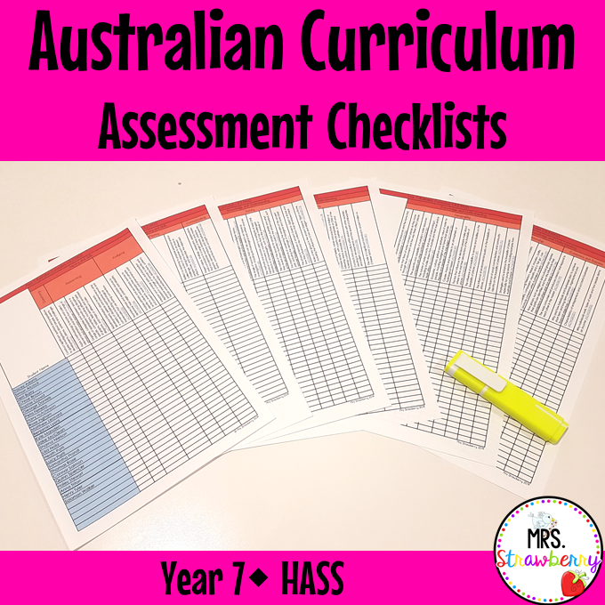 Year 7 HASS Australian Curriculum Assessment Checklists