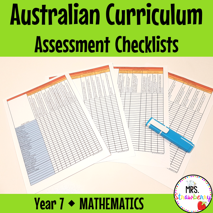 Year 7 MATHEMATICS Australian Curriculum Assessment Checklists