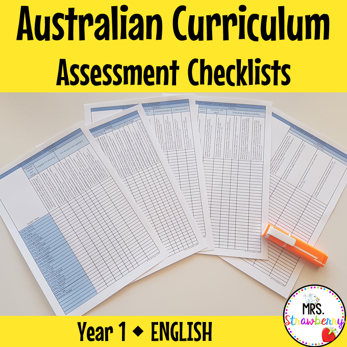 Year 1 ENGLISH Australian Curriculum Assessment Checklists
