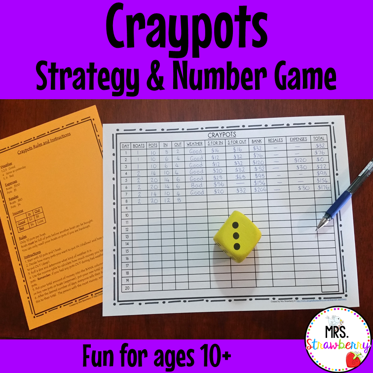 Craypots Mathematics Strategy and Number Game