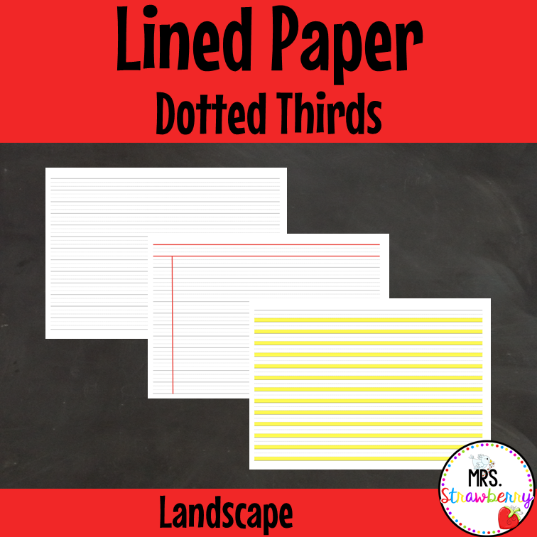 Dotted Thirds Writing Paper LANDSCAPE