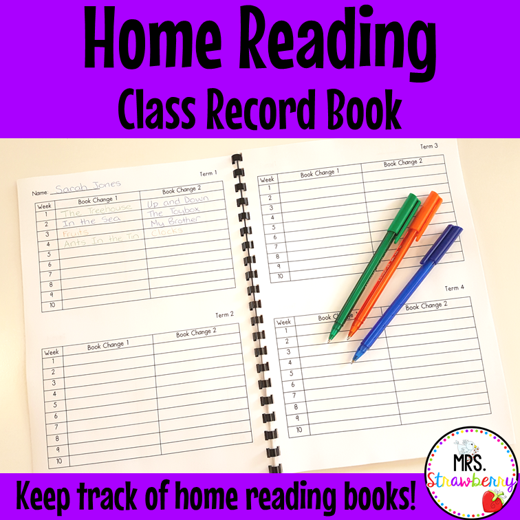 Home Reading Record Book for Teachers