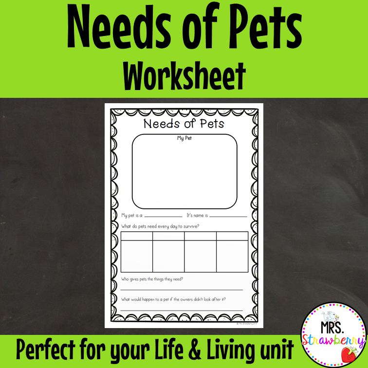 Needs of Pets Worksheet