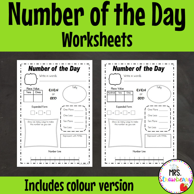 Number of the Day Worksheet Set