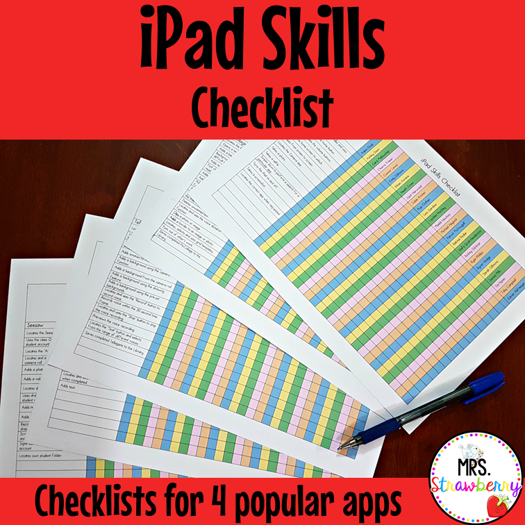 iPad Skills Checklists EDITABLE