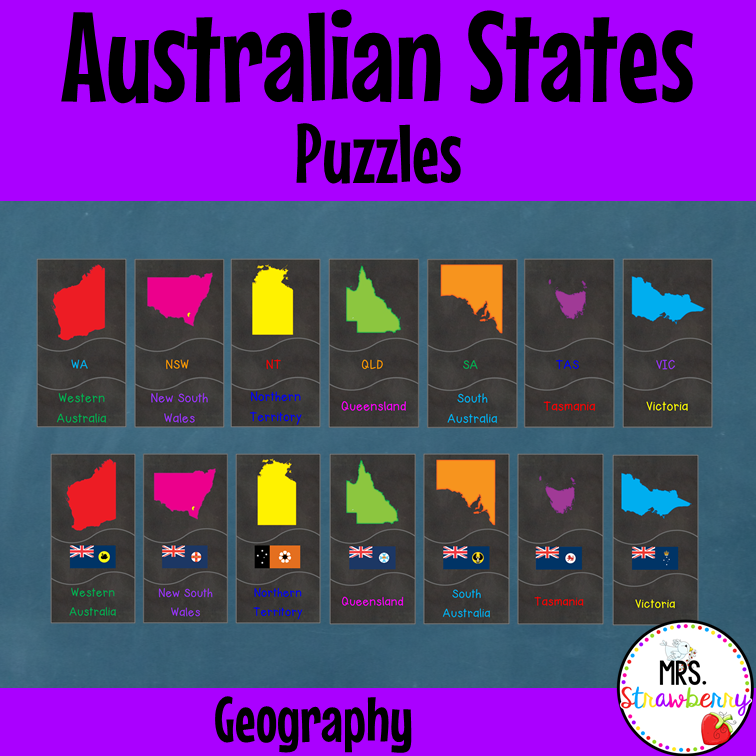 Australian States Geography Activity Puzzle