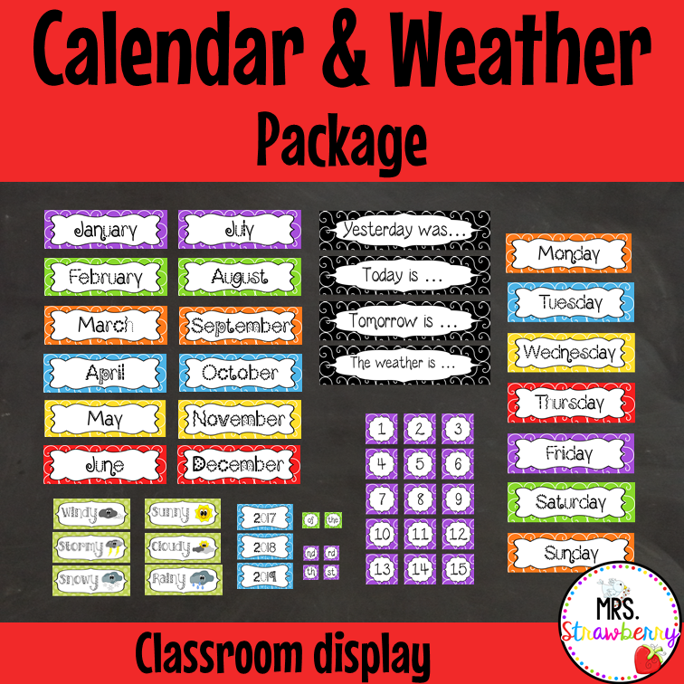 Classroom Calendar and Weather Package