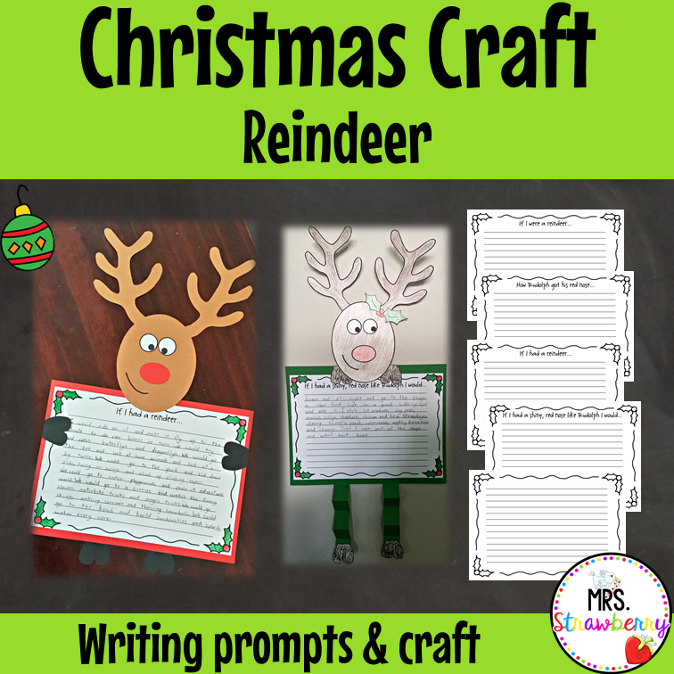 Christmas Reindeer Writing Prompts and Craft