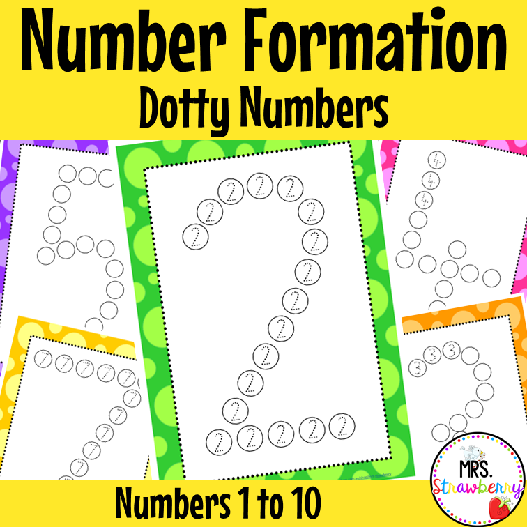 Number Formation Practise Dotty Numbers 1 to 10
