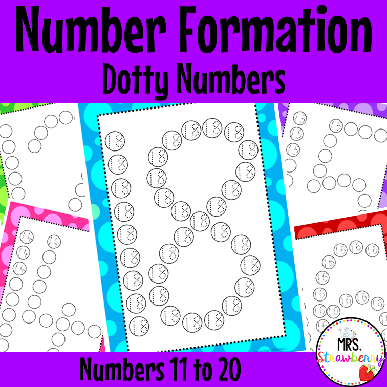 Number Formation Practise Dotty Numbers 11 to 20