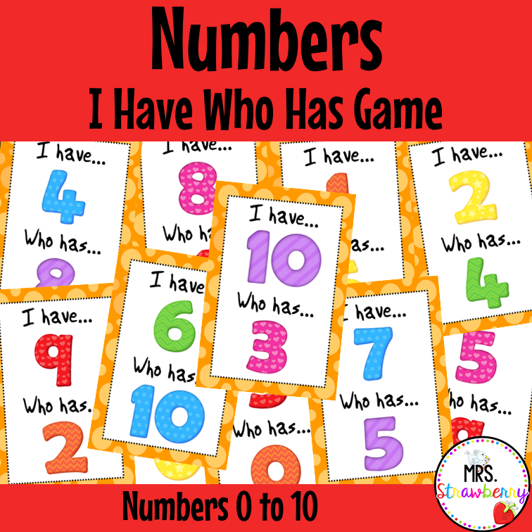 I Have Who Has Numbers Game 0 to 10