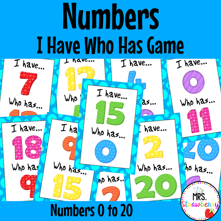 I Have Who Has Numbers Game 0 to 20