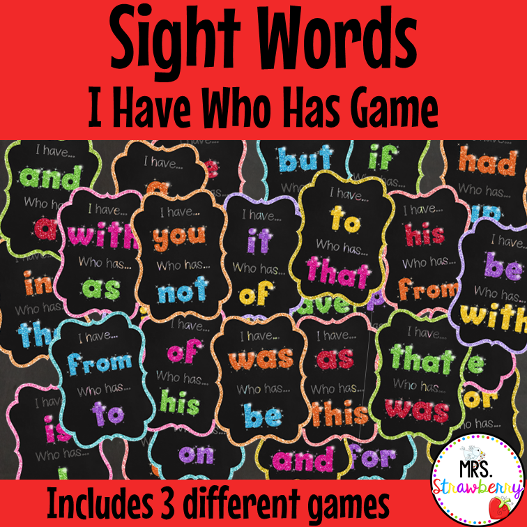 I Have Who Has Sight Words Games