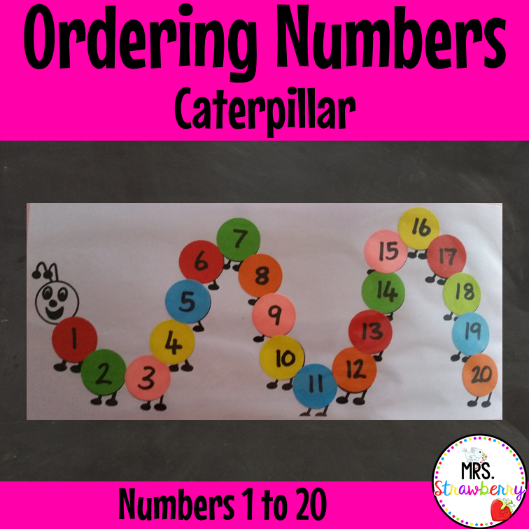 Ordering Numbers 1 to 20 Caterpillar Activity