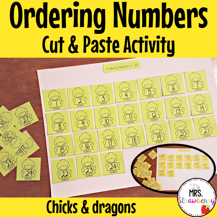 Ordering Numbers Cut and Paste