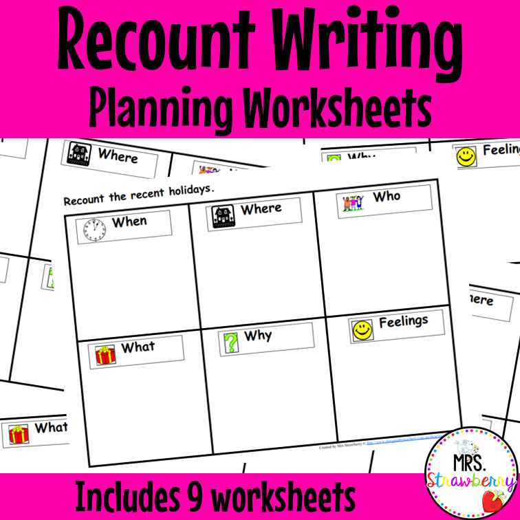 Recount Writing Newstelling Planning Worksheets