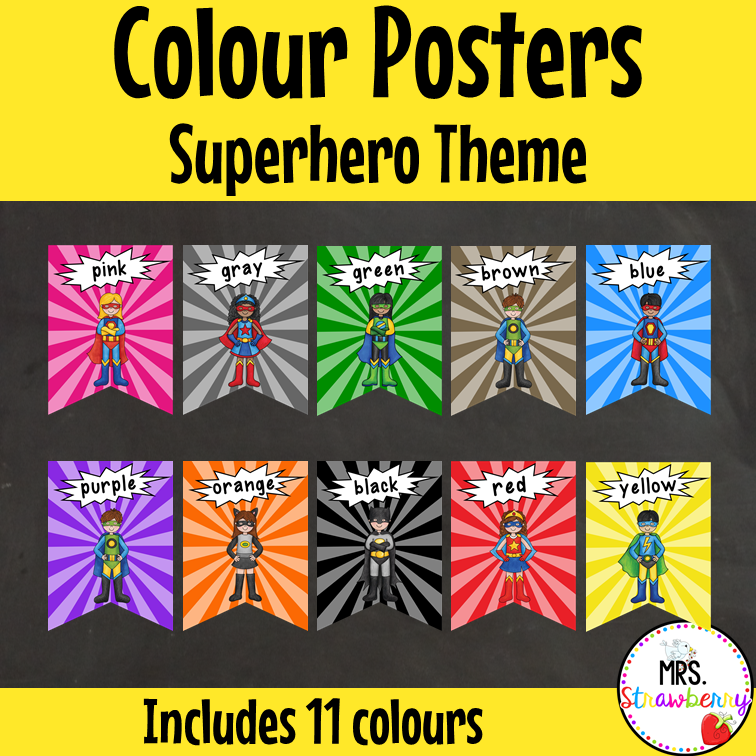 Superhero Colour Posters