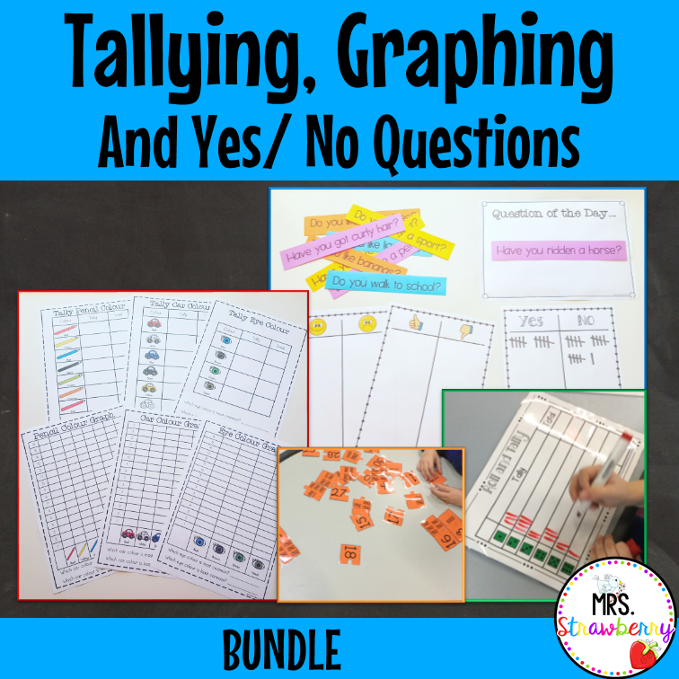 Tallying Graphing and Yes No Questions Statistics and Data Bundle