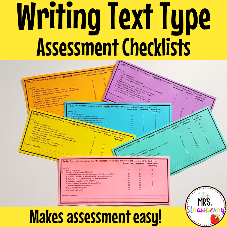 Writing Assessment Checklists